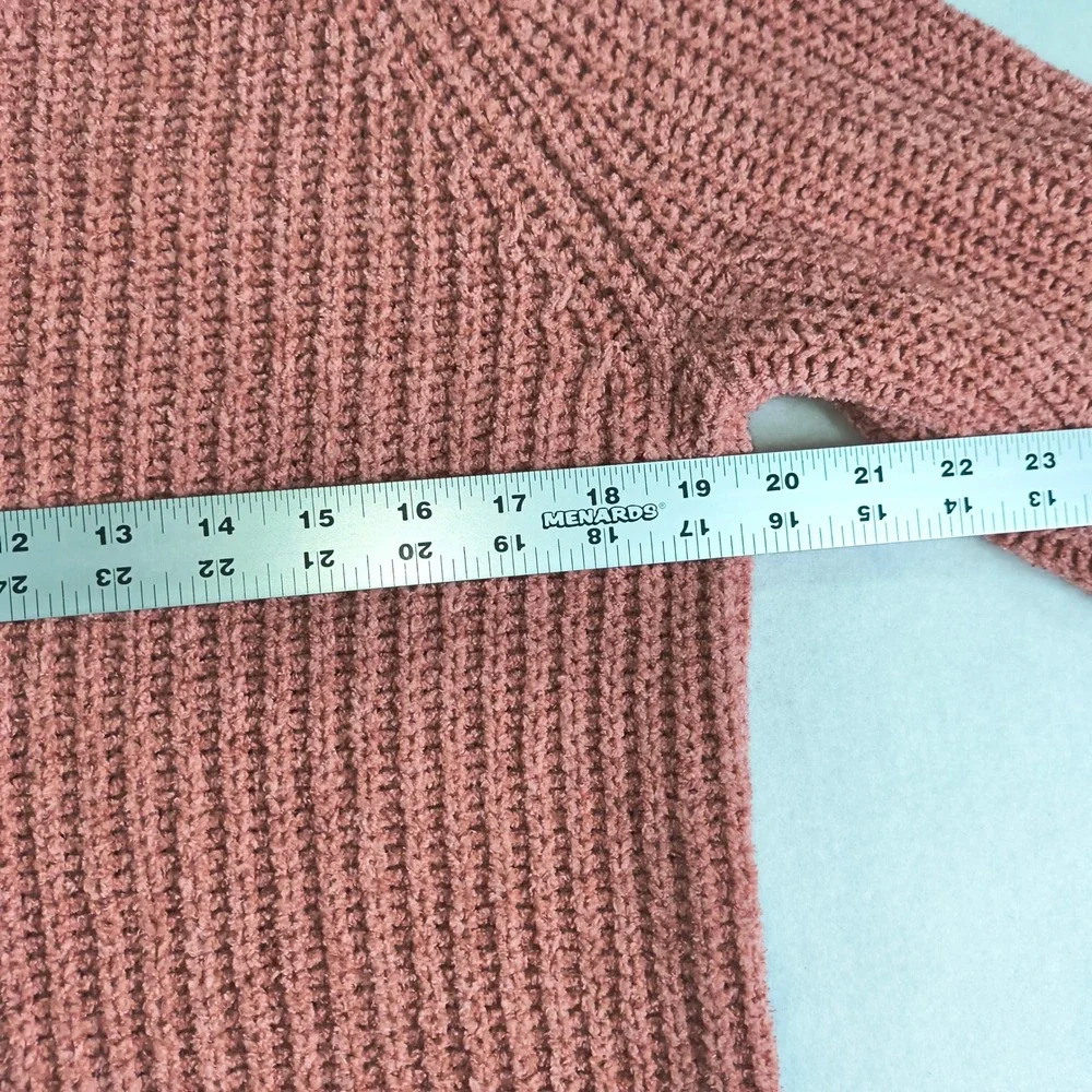 Lucky Brand Chunky Knit Sweater Womens M Pink Raglan Sleeve Casual‎ Cozy